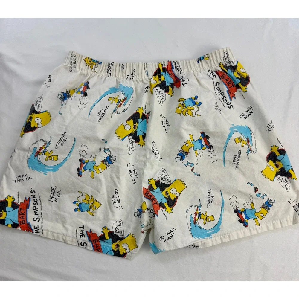 Vintage 1990 The Simpsons Bart Simpson Boxer Shorts Boxer Rebellion White M/34